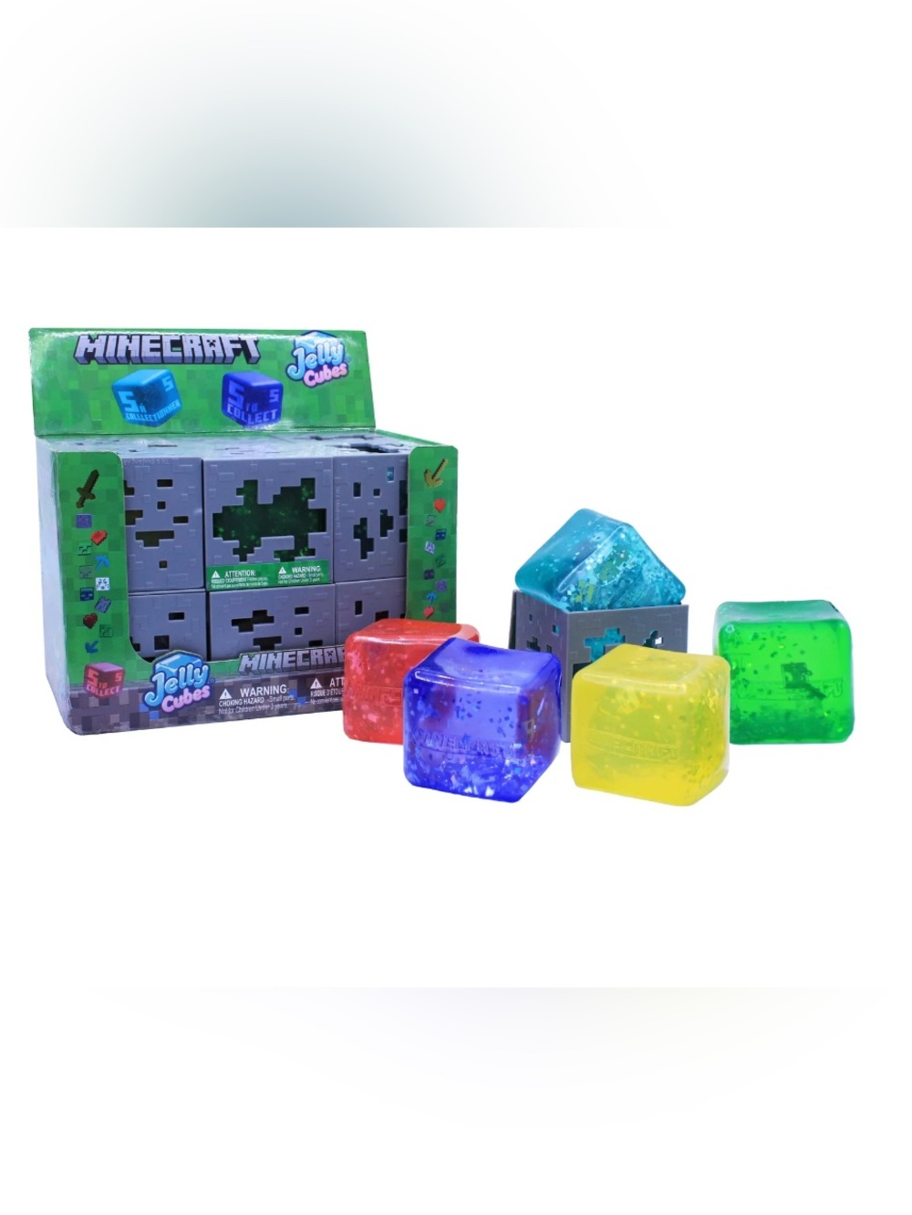 Viral Minecraft Green Glitter Jelly Cube Squishy NEW